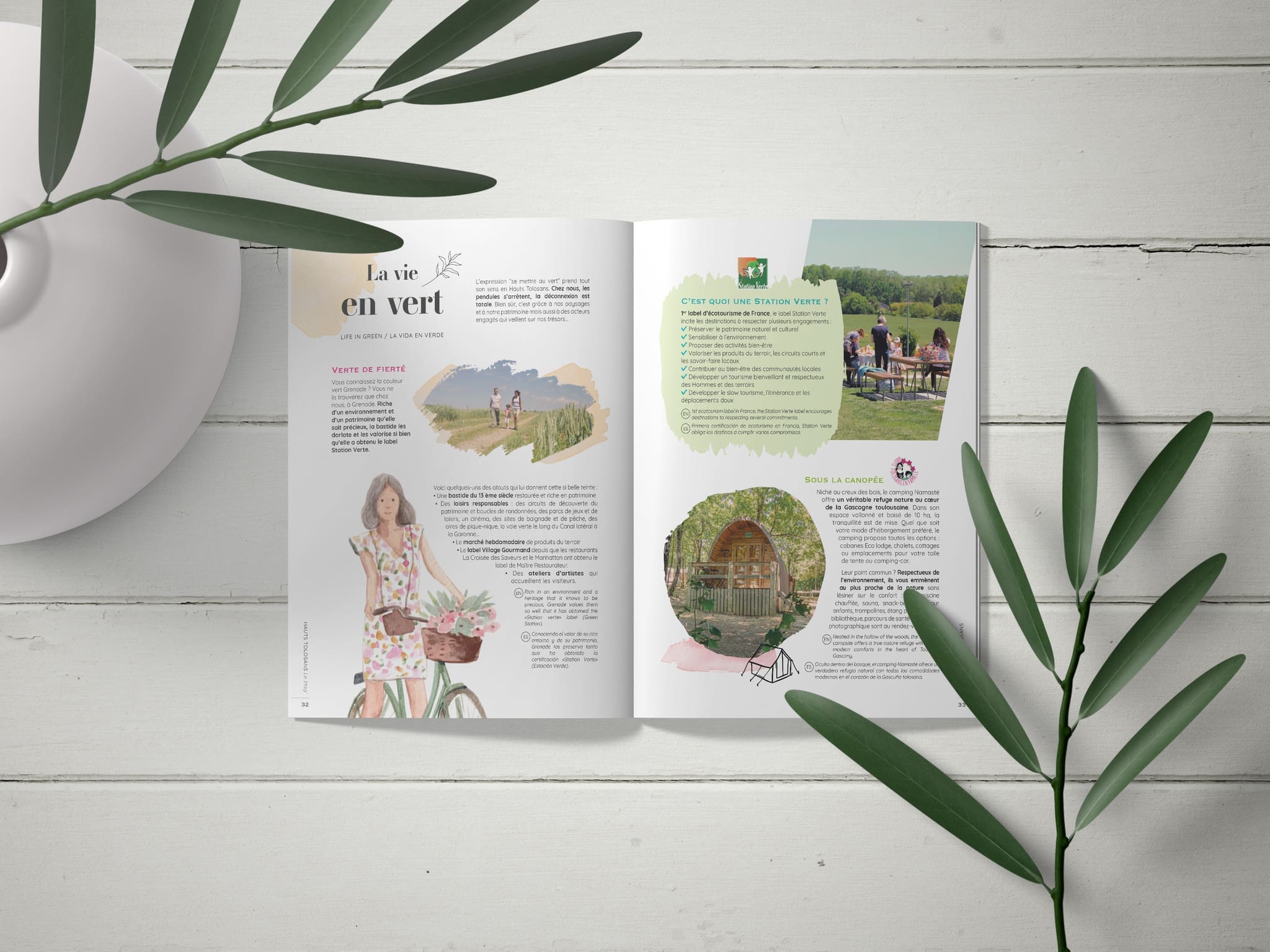 illustrations intérieur magazine brochure touristique