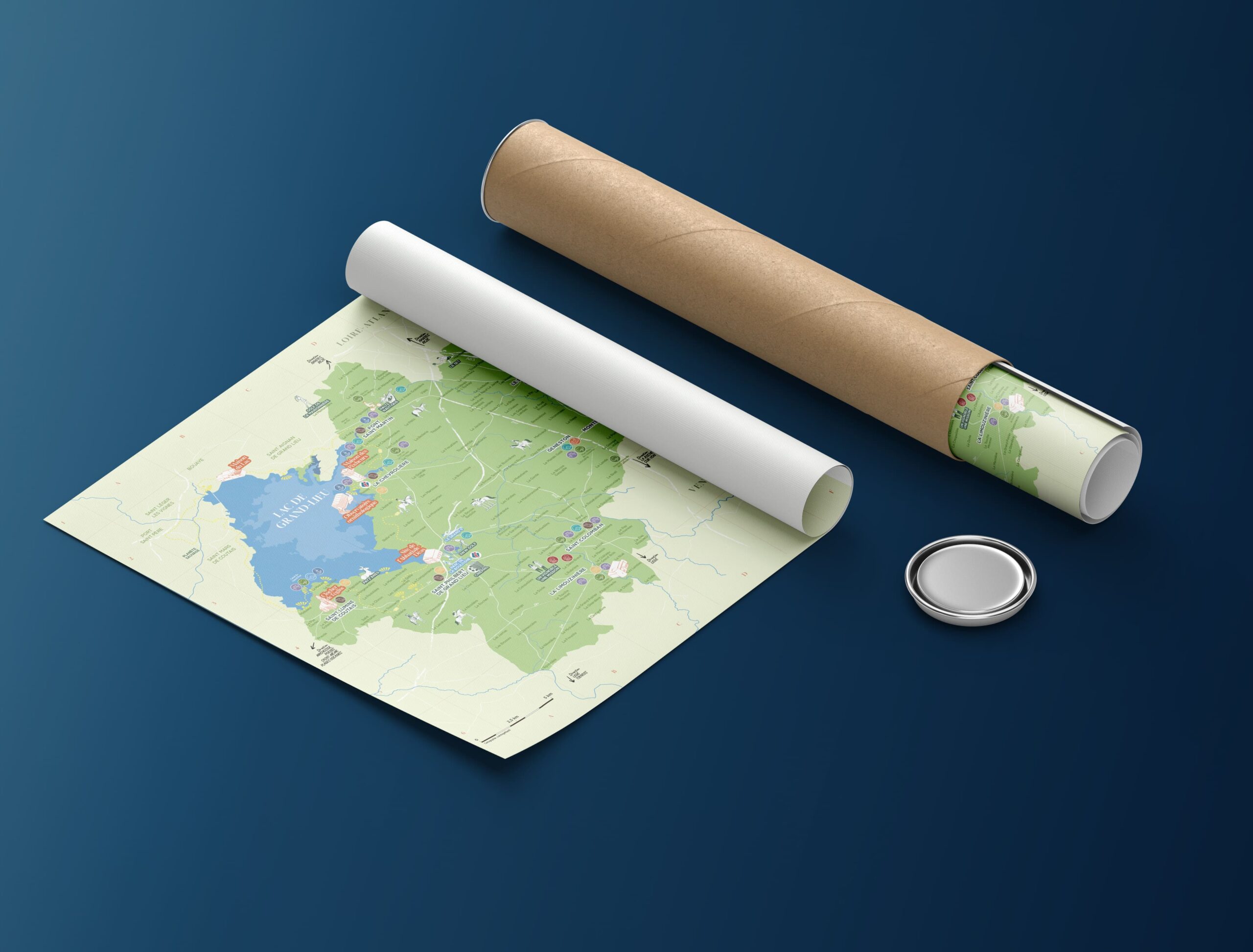 Carte touristique illustrée par Com Together, agence de communication Bordeaux
