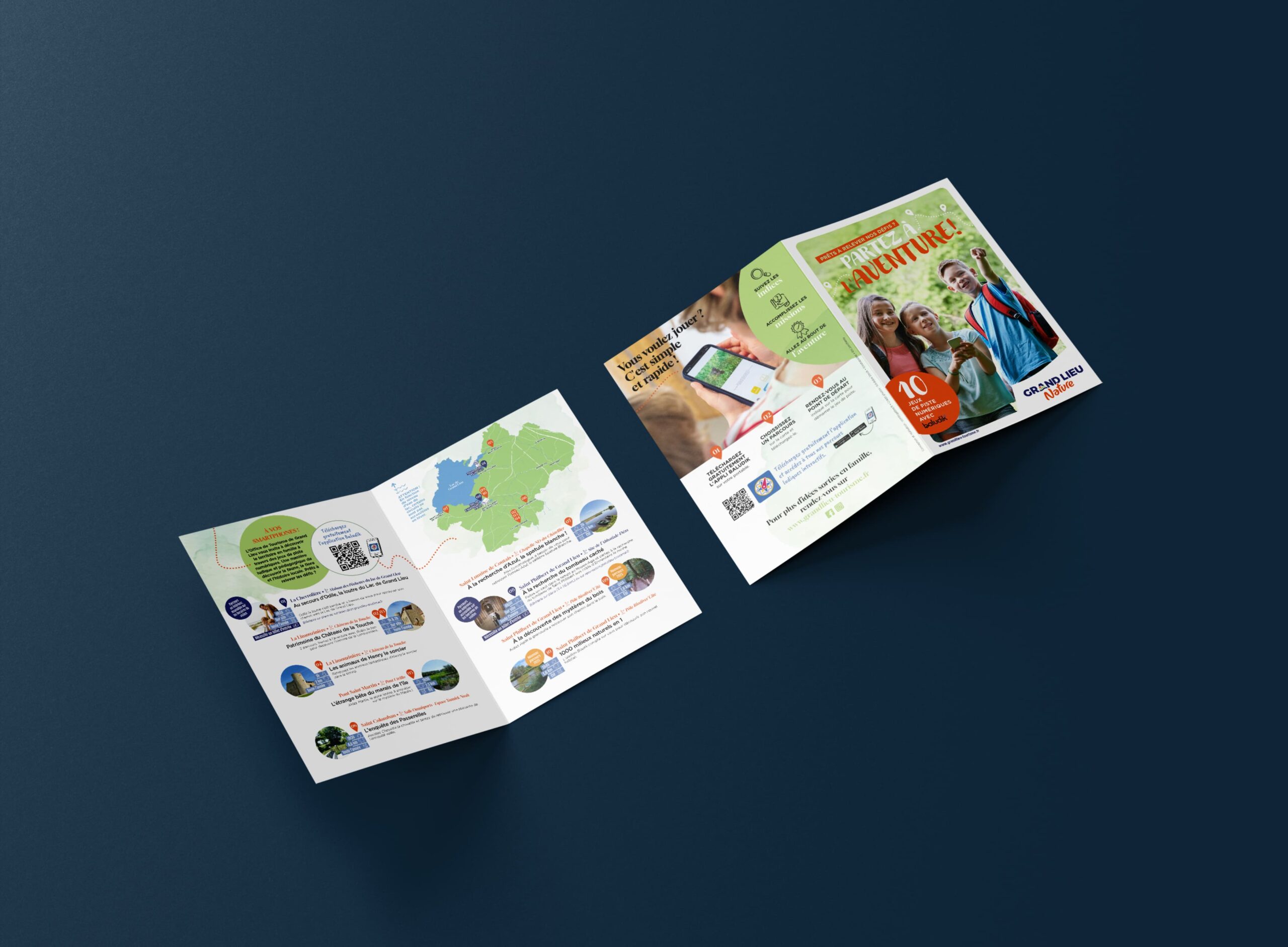 Flyer pour l'office de tourisme de Grand Lieu par Com Together