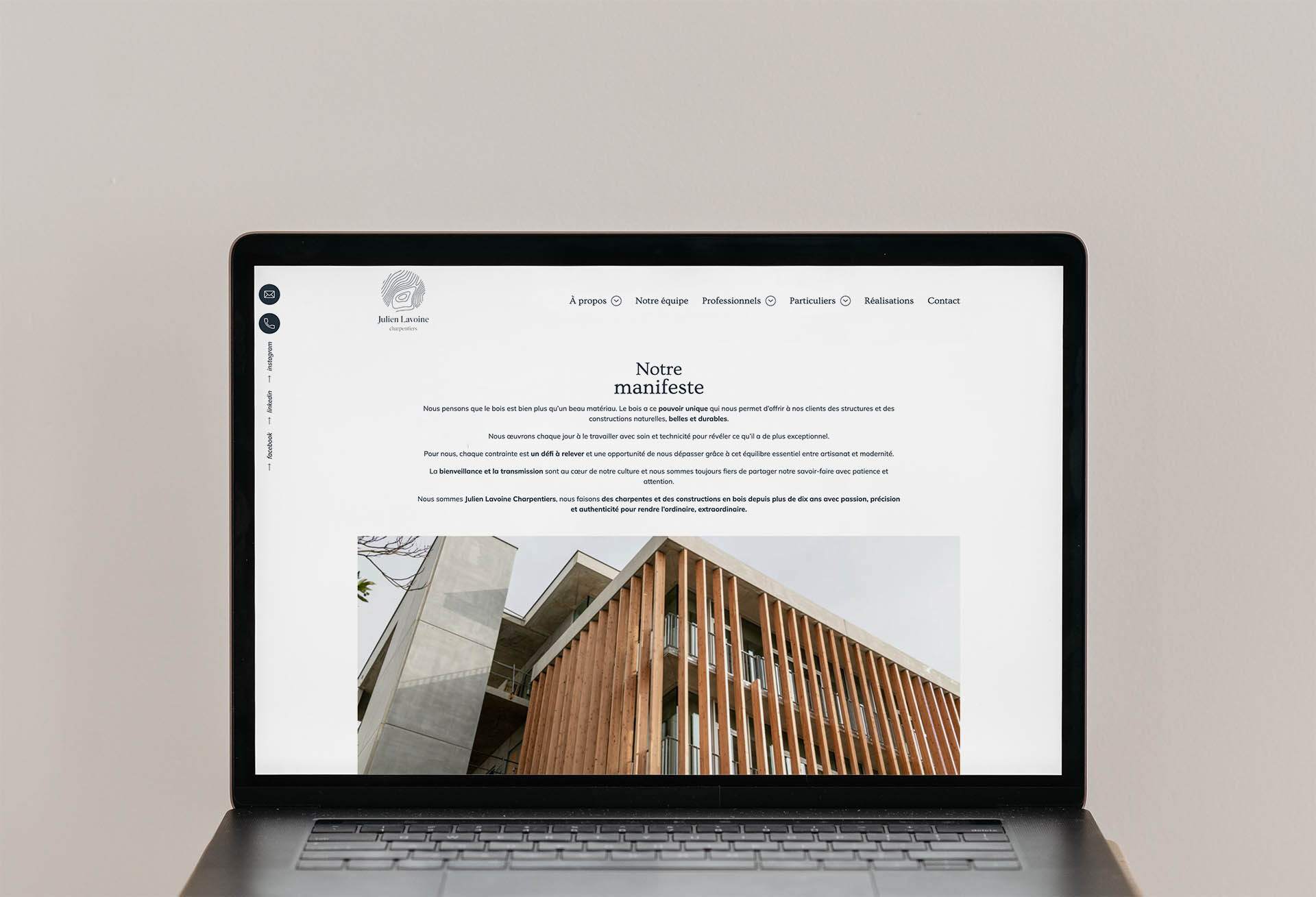 Site internet de Julien Lavoine Charpentiers par Com Together